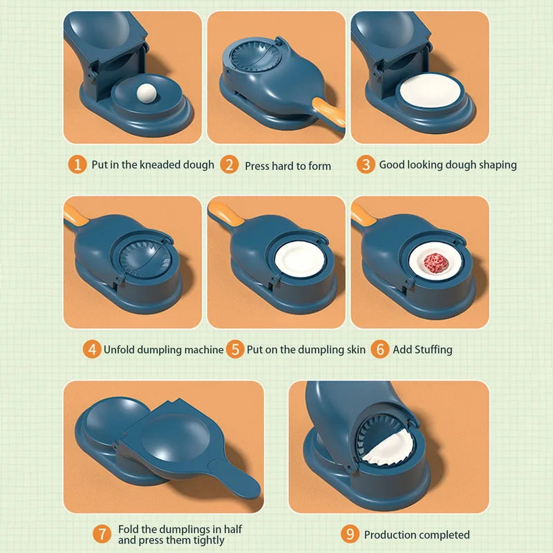 Modelador de Massa Manual 2 em 1: Praticidade para Ravioli, Empanadas, Pasteis e Mais.