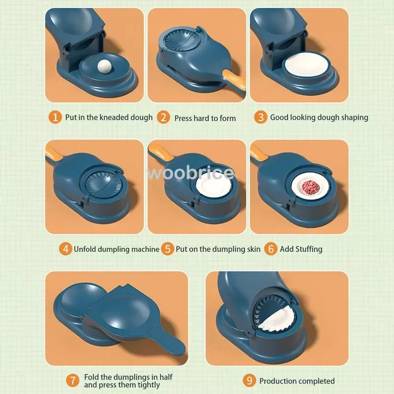 Modelador de Massa Manual 2 em 1: Praticidade para Ravioli, Empanadas, Pasteis e Mais.